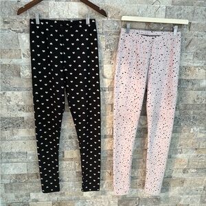 2 pairs Kids Leggings size M/L, faux fur lining inside, just Cozy like new